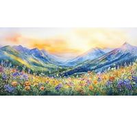 DIY Grande Diamond Painting Kit Complet, Sommet Des Fleurs 5D Forage Circulaire Artisanat Mosaique Broderie Art du Diamant, Adultes Enfants Noel Maison à Coucher Décor 100x200cm KH4Y-268