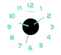 DIY Grande Horloge Murale sans Cadre 3D Acrylique Miroir Stickers et Design Quartz Réglable pour Mur Moderne Salon Chambre (Chiffres Arabes)