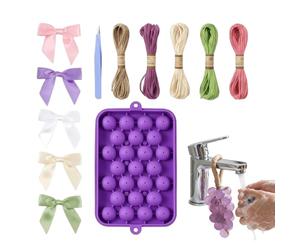 DIY Grape Soap Making Kit | Silicone Grape Craft Form, Casting Mold With Vine Fruit Design, Food-Grade Easy-Release Craft Mould, Soap Form For Mother's Day Birthdays Home Decor Teacher's Day