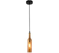 DIY industriel Vintage Table À Manger Lampes à Suspension Lampe suspendue Coloré Verre vin Bouteille Abat-jour Créatif Rétro Lustre Cuisine Bar Île Salle à manger Café Loft Plafonnier (Orange)