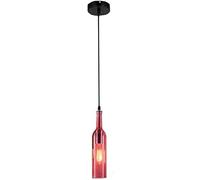 DIY industriel Vintage Table À Manger Lampes à Suspension Lumières Lampe suspendue Coloré Verre vin Bouteille Abat-jour Créatif Rétro Lustre Cuisine Île Bar Salle à manger Café Loft Plafonnier (Rose)