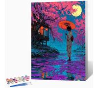 DIY Japon Peinture Numero Adulte Femme Peinture Par Numero Adulte CréAtifs Kit De Bricolage Sur Toile, DéButants Acrylique PigmentéE Coloriage Kit, Cadeau, Decoration 70x95cm (Sans Cadre) -LKF0744RK