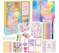 DIY Journal Set pour filles, Scrapbook & Diary Papier à lettres Set, 98 pièces Scrapbook Accessoires Set, Jouets Cadeaux Noël Anniversaire Fêtespour filles de 8-14 ans