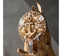 DIY Kit Décoration murale Maritim avec ancre coquillages étoile de mer bois Ø38cm - Décoration créative d'été