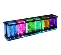 DIY Kit d'horloge rétro Nixie Tube avec analyse musicale LED RVB, horloge numérique avec 38 couleurs et 14 effets, puce 3231 précise, affichage analogique Glow Tube pour bureau, kit de construction
