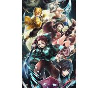 DIY Kit Peinture Diamant Point de Croix 5D Strass Complet, Mosaïque Pleine Perceuse Ronde Cristal Broderie Art Décoratif Anime Demon Slayer Poster 30x40cm