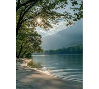 DIY Lac Peinture Diamant Painting Kit, 5D Paysage Diamant Painting Complet Kits, DIY Peinture Diamant Adulte Kits pour Débutants, Cristal Strass Artisanat pour Décoration Murale Maison 80x100cm -3289