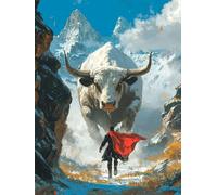 DIY Le Matador Peinture Diamant Painting Kit, 5D Animal Art du Diamant Full Drill Ronde Kits, Diamond Art Kits Point de Croix Painting pour Adultes Débutants Cadeau Femme Maison Décor 40x50cm Y1SG-165