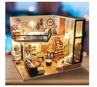 DIY LED Maison de Poupée Dollhouse Miniature Bois Meuble Jouet Créatif Cadeau Noël