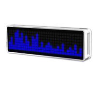 DIY LED Music Spectrum Kit Electronic Sound Pickup Ambient Light with Clock Display 256 Lamp Beads Multi Mode Blue