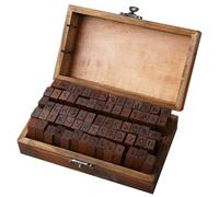 DIY Letter Stamp, 70PCS Vintage Wooden Rubber Letter Number and Symbol Stamp Set, Alphabet Stamps for Clay, For Scrapbooking Supplies DIY Craft Card Making, Scrapbooking Supplies(Style 2)