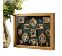 DIY Memory Display Case - 3D Light Up | Photo Frame With Figurines And Gold Frames | Personalized Mini Museum Box For Family, Couples, Adults | Wooden DIY Home Decor Gift Her, Him, Wedding, Annivers