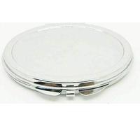 DIY Métal Compact Miroir de poche Maquillage Cases Argent Couleur acier Différentes tailles carré, cœur, rond, 70 mm, petite 60 mm, ovale, Métal, Silver, Round 60mm