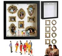 DIY Mini Museum Silhouette Box,Upgrade Shadow Box Frame Kit with Gold Mini Frames & Figurines,Celebrate Your Unique Memories in Style,for Anniversary,Wedding,Valentine’S Day Home Decor