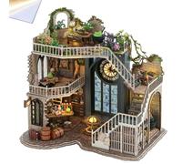 DIY Miniature Dollhouse Kit Jouets Magique Cabane Enchantée Modèle de Construction avec Housse anti-poussière et Musique Puzzle en bois 3D Décoration de la maison