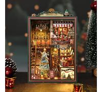 DIY Miniature House Bibliotheque en Bois, Maison Miniature à Monter soi-même, Maquette 3D Construire Décoration, avec lumière LED, Cadeau Original Cadeaux Créatifs (As Shown2)