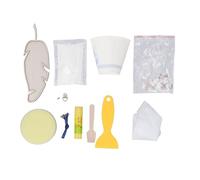 DIY Mosaic Tiles Kit Hand Crafted Innovative Father Shape Mosaic Tiles For Crafts Adults Kids Creative Project Art Projets Home Decor Beech Wood Metal 12 Pieces (Blanc)