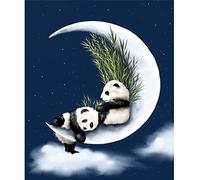 DIY Mosaique Broderie Diamant Complet Plein 5D par Numéro Panda Toile Peinture Deco Enfant Diamond Painting Strass Complet décoration à la Maison/Salon/Chambre/Bureau 25X30cm