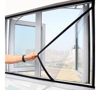 DIY Moustiquaire Fenêtre, Autocollant Moustiquaire Porte Fenêtre, Polyester Moustiquaire, Découpable Filet Moustiquaire Anti Moustiques, Mouches & Insectes(Gray Mesh Black Frame,1 x 1.2m)