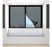 Diy Moustiquaire Magnétique Réglable 40 x 60 cm Magnétique Automatiquement Rideau de Fenêtre pour Prévenir pour Balcon Porte, Noir