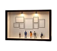 DIY Museum Box - Wooden Frame Display, Mini Silhouette Photo Holder with Picture Slots, Gift Display Box for Wedding, Creative Memory Decorative, Keepsake Frame for Home 8.94x12.36x1.46 inches