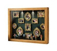 DIY Museum of Us, Mini Museum Silhouette Box, Vitrine de Cadre de boîte d’Ombres éclairée personnalisée avec 11 Mini Cadres dorés et 8 Figurines