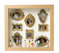 DIY Museum Shadow Box Kit avec 8 cadres uniformes et 10 figurines d'interprétation pour composition à mémoire structurée (bois)