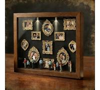 DIY Museum Silhouette Mini Box Shadow Box Frame Kit, MuséE Miniature De Figurines à Faire Soi-MêMe avec Mini Cadres Photo De Style Vintage, Cadeau d'anniversaire (Braun)