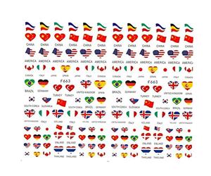DIY Nail Art Autocollants, Modèle De Drapeau National Auto-adhésif Ongles Décoration De L' Transferts D' Citoyens pour Femmes Design De Manucure