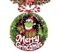 DIY Noël Diamant Peinture Pendentif,Ø21 5D Strass Diamond Art Painting Ornements Suspendus avec Chaîne,Pendentif Peinture Diamant DIY Noël,Décoration pour Débutants Mur Porte Fenêtre Hanging (A)