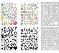 Diy Nom Autocollant Alphabet Abc & Numéro Couleur Noir Blanc 6pcs, Autocollants Numériques Abc, Mot De Bénédiction Autocollant, Stickers Lettres Autocollante
