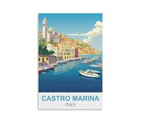 DIY Paint by Numbers Affiches de Castro Marina, Italie Peinture par Numéro pour Adultes et Enfants - DIY Paint by Numbers pour Décoration de la Maison 20x30cm