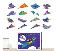 DIY Paper Airplane Book, Avec Kit Créatif, 27x21x7cm, 16 Avions De Papier Pliants Créatifs, Feuille De D'artisanat De Bricolage, Conception Légère, Pour Voyager, Maison, Vacances, École,