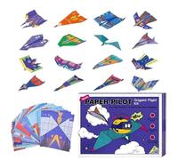DIY Paper Airplane Book, Avec Kit Créatif, 27x21x7cm, 16 Avions De Papier Pliants Créatifs, Feuille De D'artisanat De Bricolage, Conception Légère, Pour Voyager, Maison, Vacances, École,