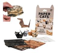 DIY Paper Cats, 50 Origami Paper to Fold Cute Cat Figures, Cute Kitten Origami Papercraft Kit, Origami Animal Shaped Decoration Kit (A, ONE SIZE)