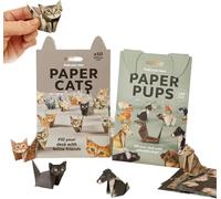 DIY Paper Cats - 50 Sheets DIY Origami Paper to Fold Cute Cat Figures, Animal Papers Sculpture for Teens & Adults, Desk Decoration & Gift for Animal Lovers (dog & cat)