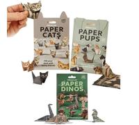 DIY Paper Cats Kit, Cute Kitten Origami Papercraft Kit, Fun 3D Paper Dog & Cat & Dinosaur Models, Fun Craft Activity for Adults & Kids, Desk Decoration & Gift for Kitty Lovers (3*Mix)