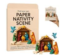 diy paper nativity scene,scène de nativité de papier bricolage,Christmas Paper Folding Set with Jesus Angel & Animal, Christmas Nativity Scene Papers Folding for Beginners,Gift for Craft Lovers-B
