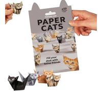 Diy Papier Origami Animal Kit, Paper Cats Origami 50pcs, Chat/Chien/Dinosaure 3d Origami Enfant, 3d DéCoration De Bureau AnimalièRe Origamis,Kits De Bricolage Pour Adultes Et Enfants (Chat)