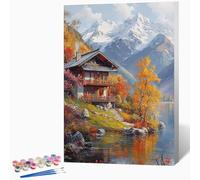 DIY Paysage Peinture Numero Adulte Automne Peinture Par Numero Adulte CréAtifs Kit De Bricolage Sur Toile, DéButants Acrylique PigmentéE Coloriage Kit, Decoration 40x60cm (Sans Cadre) -LKF0741Z4