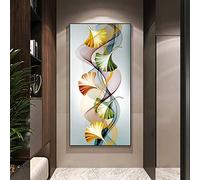 DIY Peinture Diamant 5D pour Adultes,Art abstrait feuilles colorées Diamond Painting Kit Complet Grande Point De Croix Broderie Cristal Strass Artisanat Salon Chambre Décor Murale 40x80cm/16x32in T113