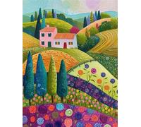 DIY Peinture Diamant Adulte, Diamond Painting Enfant Chalet avec vue 5D Diamant Kit Kits de Broderie au Point de Croix Diamant Strass Point de Croix Cristal Painting pour Noël Décoration 40x50cm Z-117