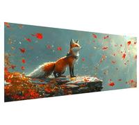 DIY Peinture Diamant Adulte Feuilles, Kit Diamond Painting Adulte 200x80cm, 5D Diamond-Painting Images Renard Broderie Point de Croix Cristal Artisanat Kits pour Débutant Decoration Chambre J-91