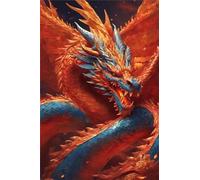 DIY Peinture Diamant Kits, 5D Dragon rouge Diamond Painting Kit Complet Broderie Diamant Grand Format Cristal Strass Point de Croix Painting Broderie, Adultes Noel Murale Décoration 60x90cm ZA-3082