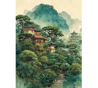 DIY Peinture Numero Adulte Arbre, Architecture Peinture Numero Activité Manuelle Adulte Kit avec Pinceaux et Pigment Acryliques, Paint by Numbers for Enfant, Decoration Chambre, 100x135cm 8-4675