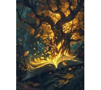 DIY Peinture Numero Adulte Arbre, Livre Peinture Numero Activité Manuelle Adulte Kits, Paint by Numbers for Adults avec Pinceaux et Pigment Acryliques, Cadeau Femme, Decoration Maison, 50x70cm, Q-5137