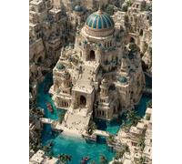 DIY Peinture Numero Adulte Architecture, Voir Peinture Numero Activité Manuelle Adulte Kits, Paint by Numbers for Adults avec Pinceaux et Pigment Acryliques, Cadeau, Decoration Maison, 50x70cm, O-7064