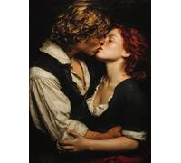 DIY Peinture Numero Adulte Baiser, Amour Peinture Numero Activité Manuelle Adulte Kits, Paint by Numbers for Adults avec Pinceaux et Pigment Acryliques, Cadeau Femme, Decoration Maison, 30x40cm 8-3469