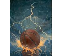 DIY Peinture Numero Adulte Basket-Ball, Ciel Peinture Numero Activité Manuelle Adulte Kits, Paint by Numbers for Adults avec Pinceaux et Pigment Acryliques, Cadeau, Decoration Maison, 40x50cm, 4-6404