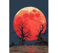 DIY Peinture Numero Adulte Cabine, Lune Peinture Numero Activité Manuelle Adulte Kits, Paint by Numbers for Adults avec Pinceaux et Pigment Acryliques, Cadeau, Decoration Maison, 100x135cm, 8-5122